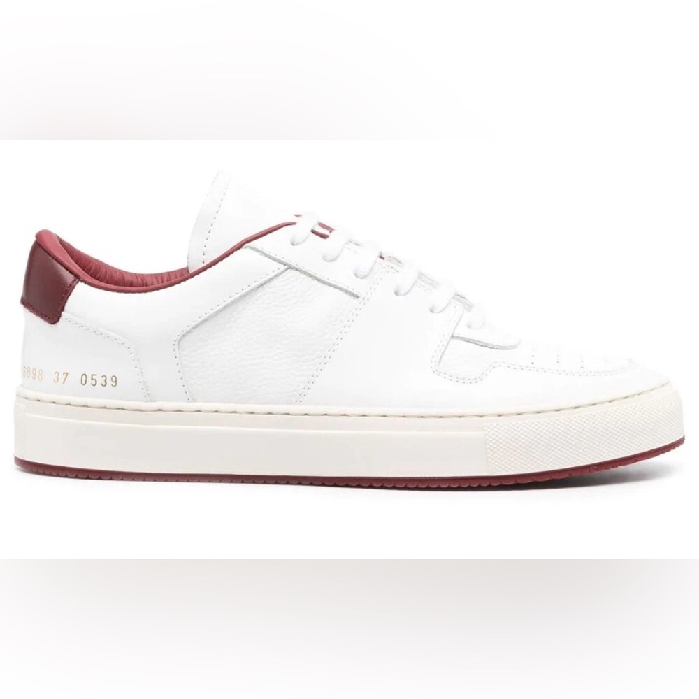 Common Projects Decades RARE White and Burgundy Women’s Size 36 NEW